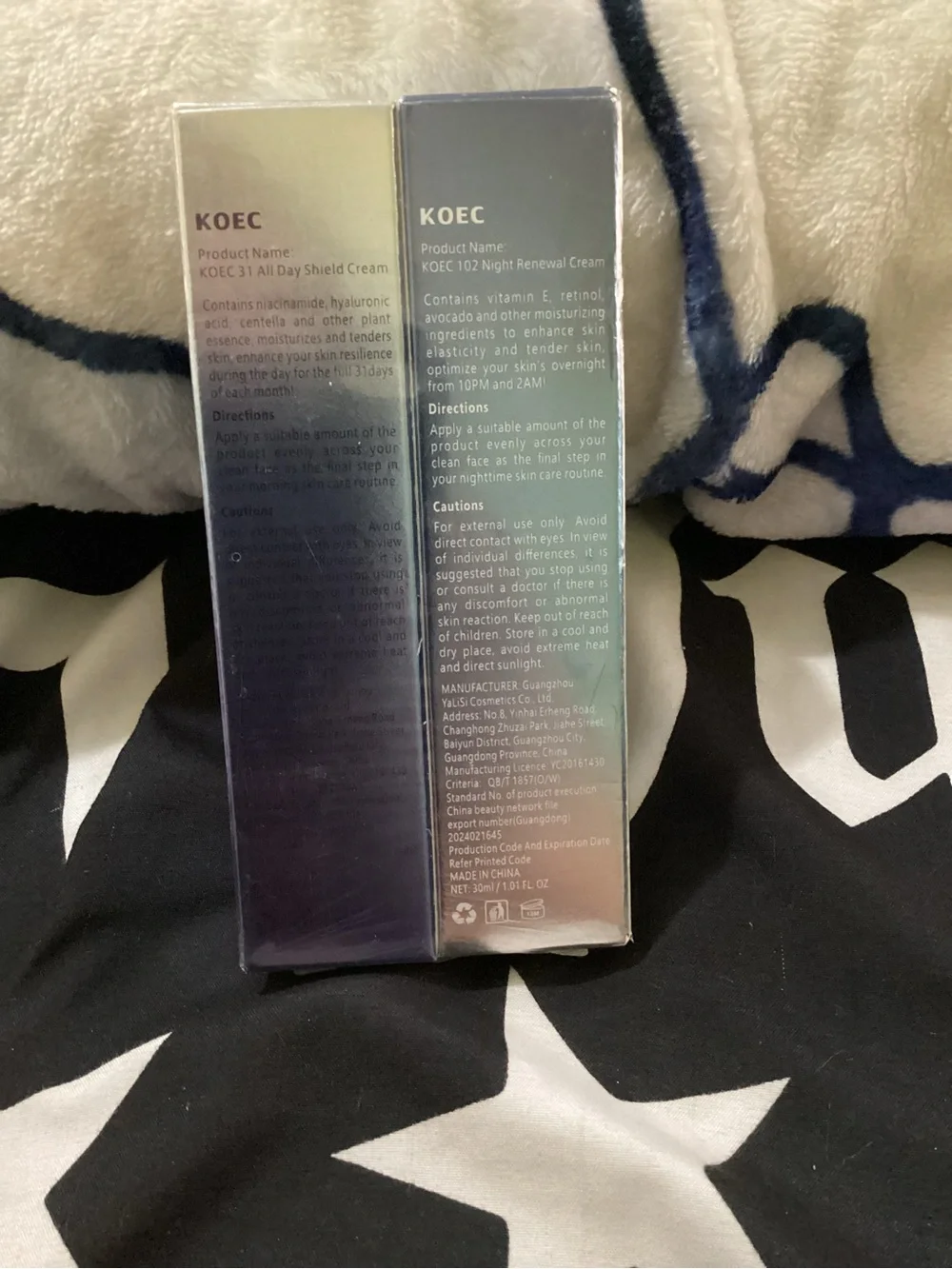 Both 31 all day cream and 102 Night Renewal Cream - Deep Navy
